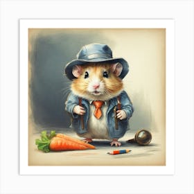 Hamster In A Suit 6 Art Print