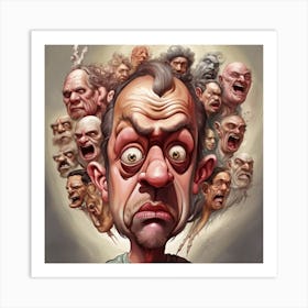 Caricature Of A Man Art Print