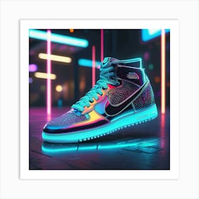 Neon Nike Dunk High Art Print