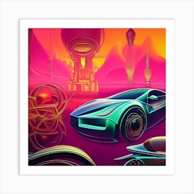 Futuristic Cars Art Print