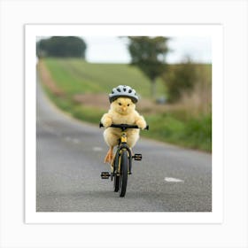 A Photo Of A Cute Yellow Chick Riding A 3alozrobsdgmfjd7lzdhqw Trnxw90cqiytrl 2naktxq Art Print