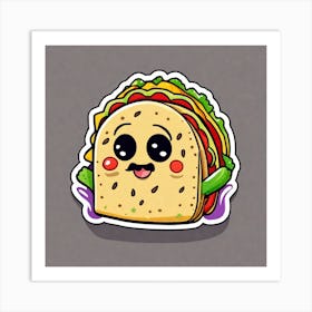 Taco Sticker Art Print