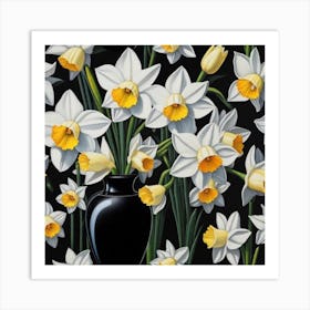 Daffodils In A Vase 11 Art Print