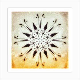 Snowflake — Stock Photo, mandala, lines, flower, geometry, geometric, ornamental, ornaments, round, textured background, black ornament, mandala design, abstract art. Art Print