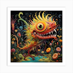 Psychedelic Monster 2 Art Print