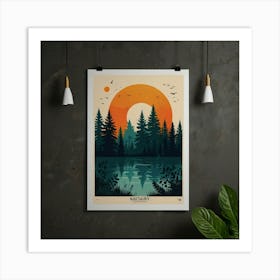 Sunset In The Forest 1 Art Print