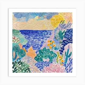 Seaside Painting Matisse Style 4 Art Print