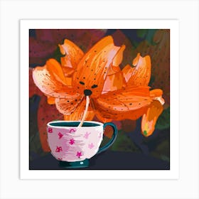 Tiger Lily that came for tea Art Print