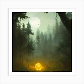 Moon In The Forest 1 Art Print