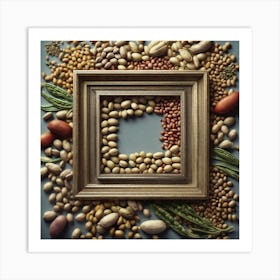 Frame Created From Legumes On Edges And Nothing In Middle Haze Ultra Detailed Film Photography L (7) Art Print