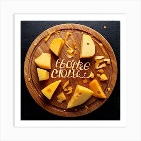 Firefly Cheese, Textures, Dices, Slices, Board, Pattern, Font, Splash, Dairy, Food, Appetizer, Snack (2) Art Print