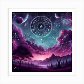 Zodiac Signs In The Sky Art Print