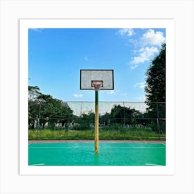 Competition Play Wooden Board Abandoned Recreation Court Background Park Nobody Basket Gr (6) Art Print