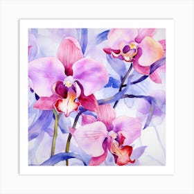 Watercolor Orchids Art Print