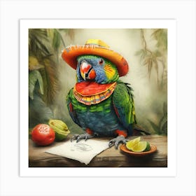 Mexican Parrot Art Print