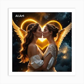 Angels Kissing 1 Art Print