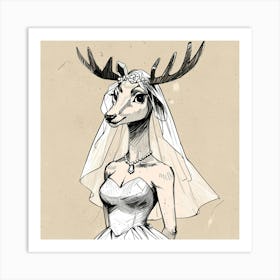 Deer Bride 6 Art Print