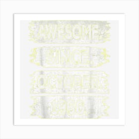 62nd Birthday Gifts Awesome Since October 1960 62 Years Old Art Print