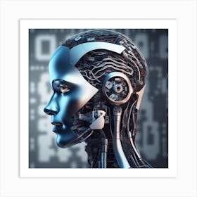 Robot Head 10 Art Print