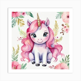 Watercolor Unicorn Art Print