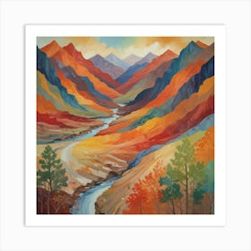 River In The Mountains 8 Art Print