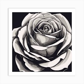 Black And White Rose 1 Art Print