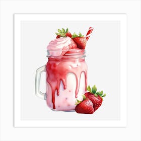 Strawberry Milkshake 37 Art Print