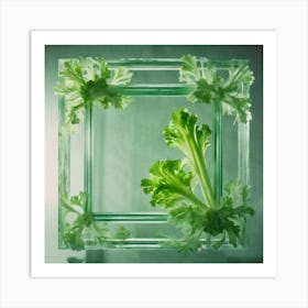 Glass Frame With Vegetables Art Print