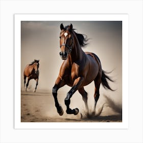 Two Horses Galloping Art Print