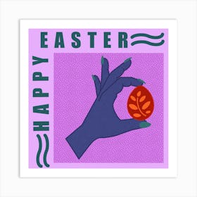 Happy Easter Square Art Print