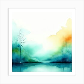 Watercolor Landscape Painting 3 Art Print