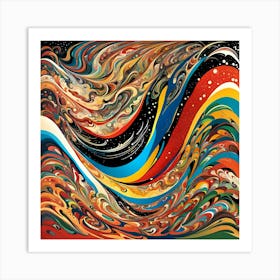 Jackson Bollock Tsunami 2 Art Print