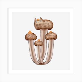 Mushroom Cat Art Print