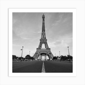 Pariss Eiffel Tower In Black And White Art Print