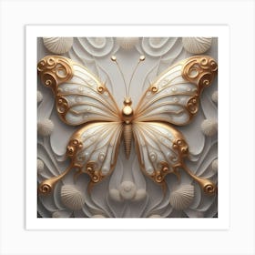Gold Butterfly Art Print