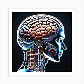 Human Brain With Artificial Intelligence 13 Art Print