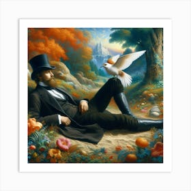 Man And A Dove Art Print