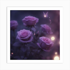 Purple Roses 1 Art Print