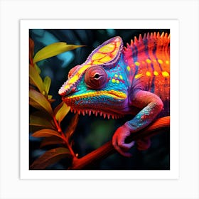 Colorful Chameleon 1 Art Print