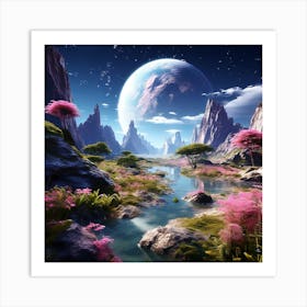 Space Landscape art print Art Print