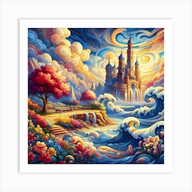 Castle In The Clouds Art Print