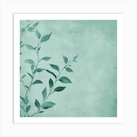 Green Leaves On A Green Background Art Print