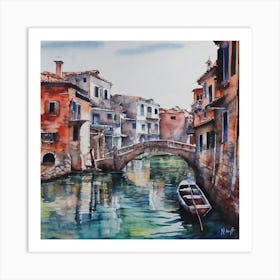 the Ponte d'Alto in the canal of Venice, Italy Art Print