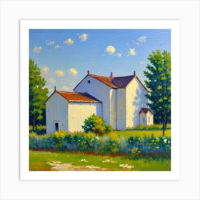 Harmonious Architecture Buildings Beneath the Sky House In The Countryside Art Print