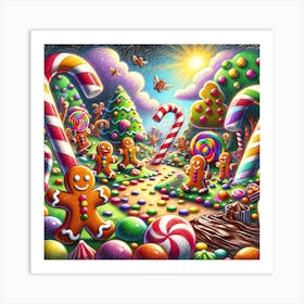 Super Kids Creativity: Gingerbread people and candy canes Art Print