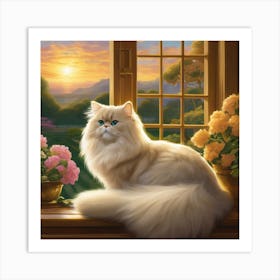 Sunset Cat Art Print