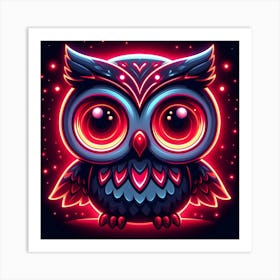 Neon Owl 2 Art Print