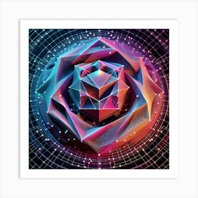 Abstract Geometric Flower Art Print