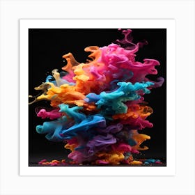 Colorful Ink Splash Art Print