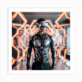 Futuristic Man In Futuristic Suit 30 Art Print